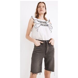 Madewell High-Rise Long Denim Shorts in Bronxdale Wash